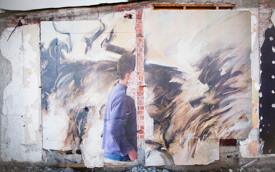 Mike Hewson: Visions Of The View (installation view) - Victoria Mansions, Victoria St, Christchurch, NZ