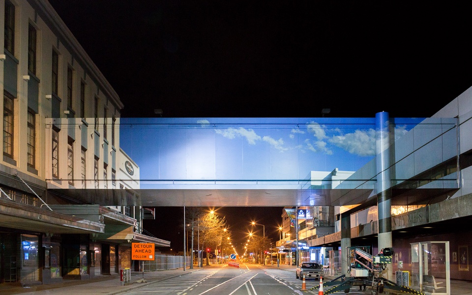 Mike Hewson: Skybridge - Cnr Cashel and Colombo Street, Christchurch, NZ
