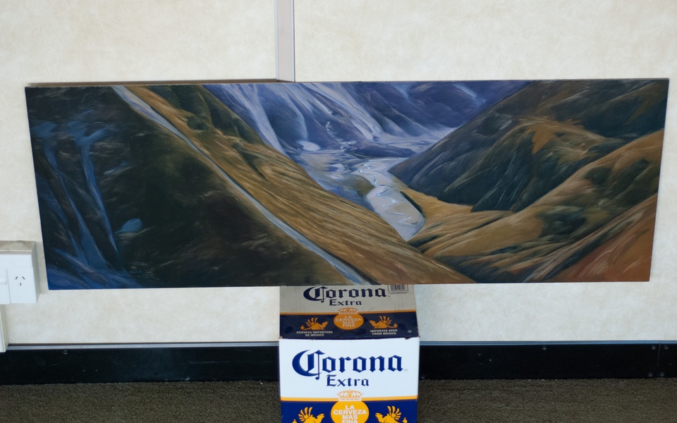 Mike Hewson: Waimakariri River Valley - Artist's studio, Cathedral Sq, Christchurch, NZ