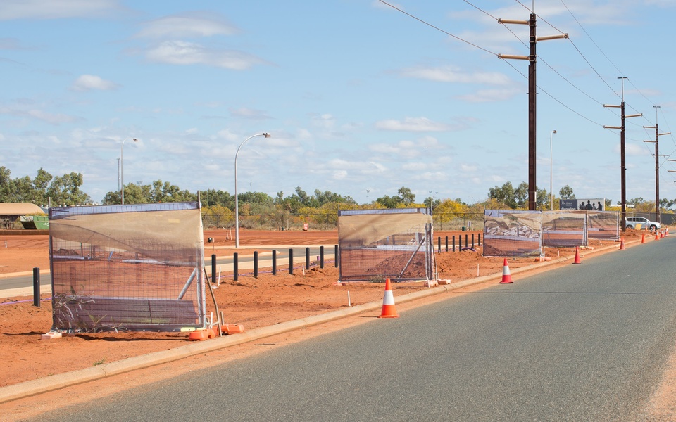 Mike Hewson: Blowing Fence III - Port Hedland, Western Australia
