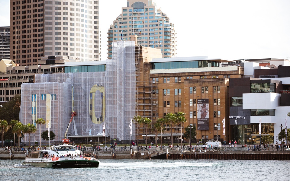 Mike Hewson: (During installation) - Museum of Contemporary Art Australia, The Rocks, Sydney