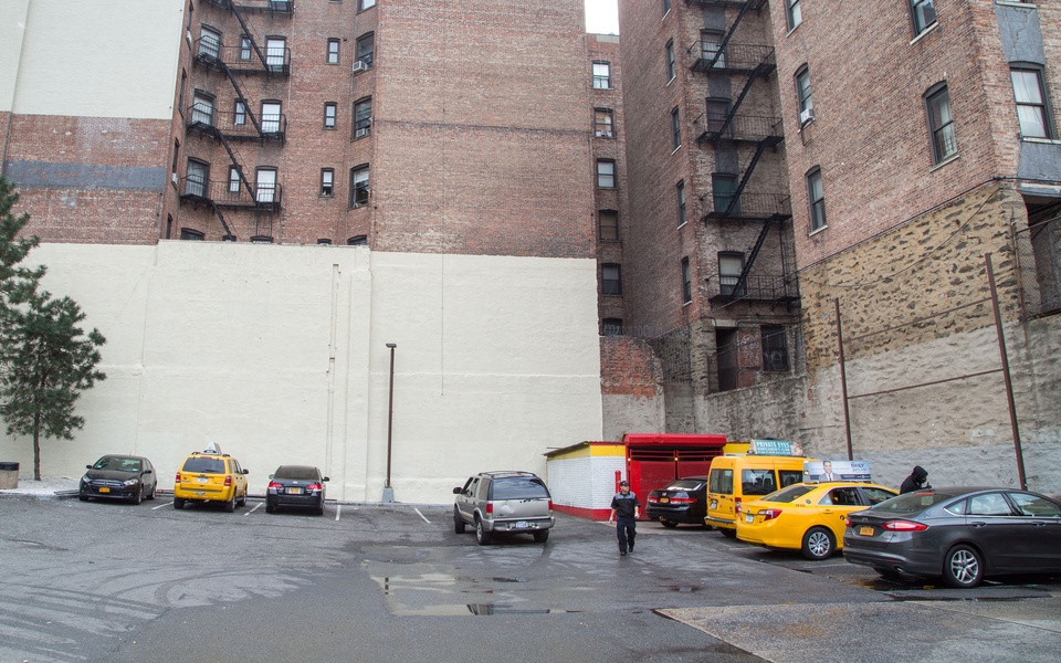 Mike Hewson: (After sign removal) - McDonald's Parking Lot, 125th St and Broadway, Harlem
