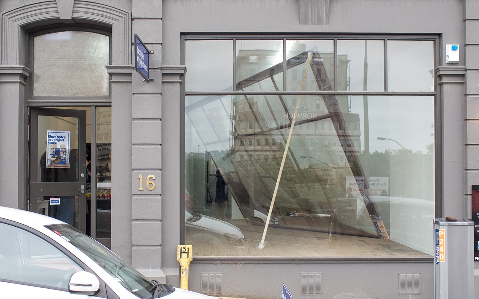 Mike Hewson: (Installation View - Exterior Daytime) - Blue Oyster Art Project Space, 16 Dowling St, Dunedin, NZ