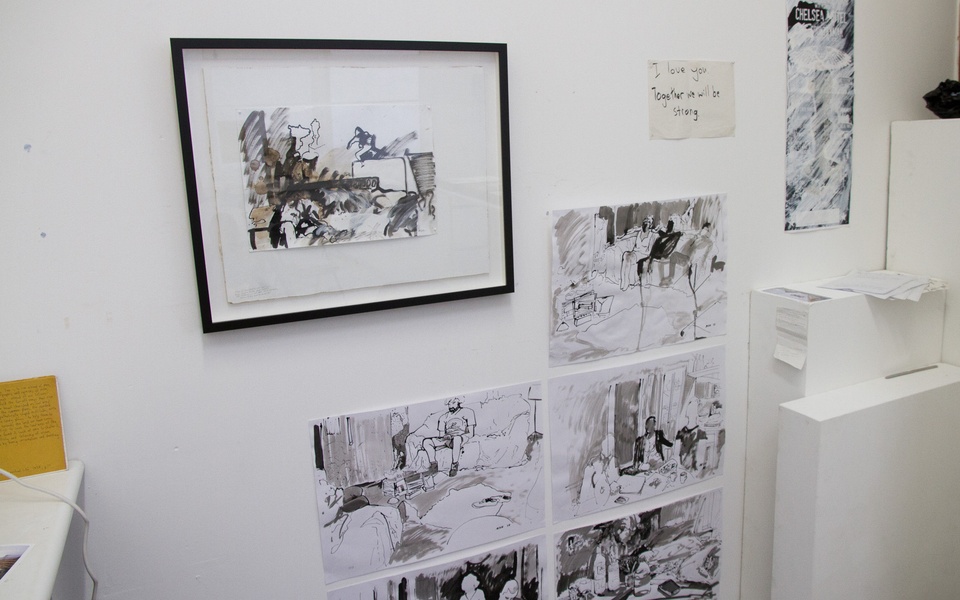 Mike Hewson: Sketch Study For Visions Of The View (Installation view) - Flinders Lane, Melbourne, AU
