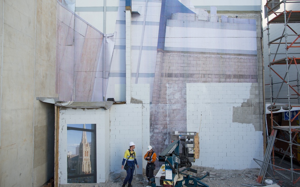Mike Hewson: (During installation) - 111 Hereford St, Christchurch, NZ