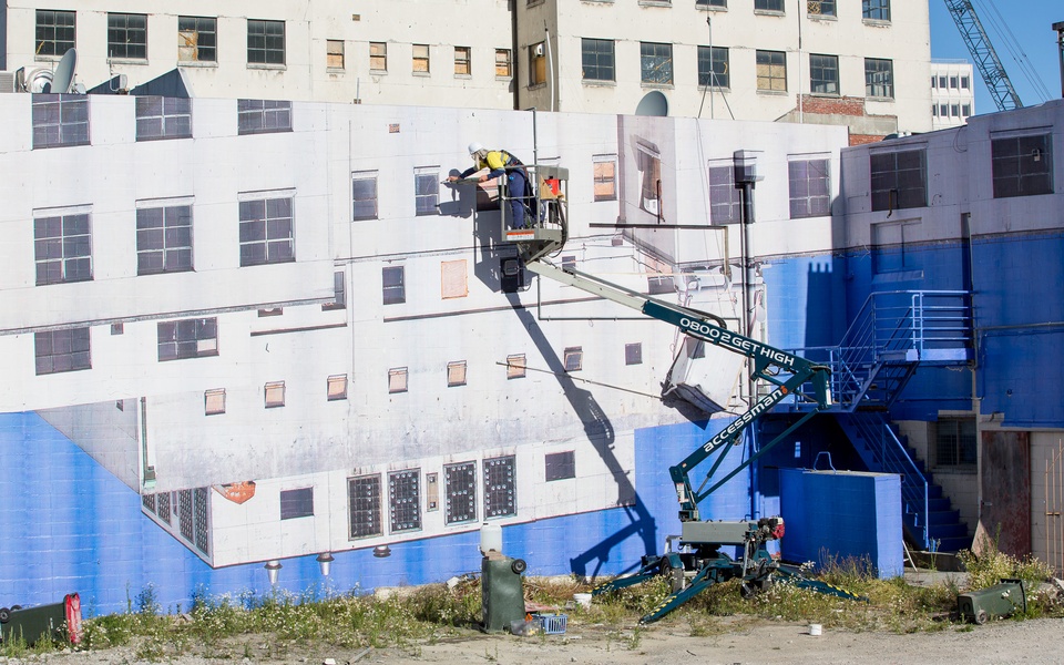 Mike Hewson: (During installation) - Cnr Gloucester St and Oxford Tce, Christchurch, New Zealand