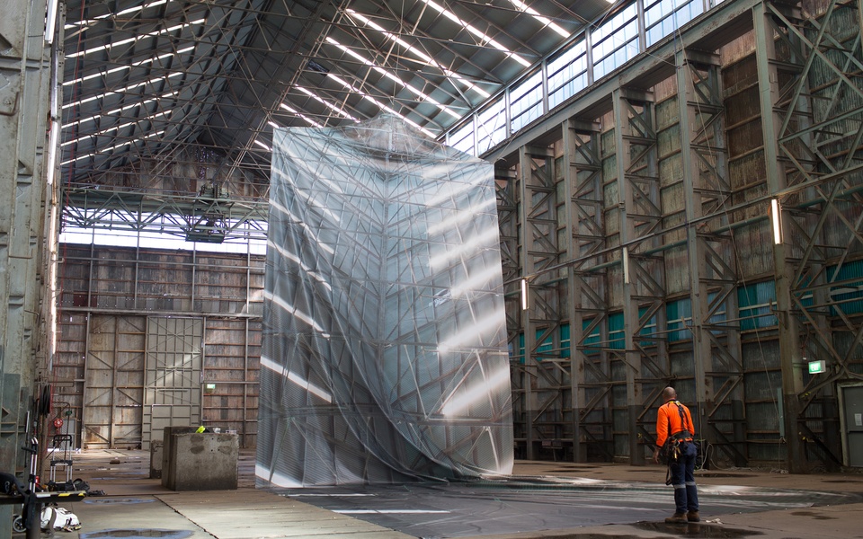 Mike Hewson: (During installation) - Cockatoo Island, Sydney